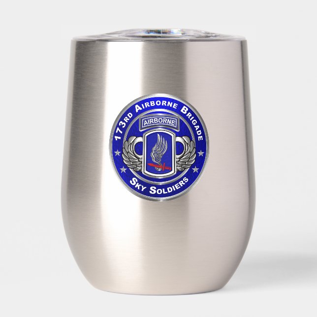 173rd Airborne Brigade  Thermal Wine Tumbler (Front)