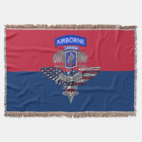 173rd Airborne Brigade Veteran Throw Blanket