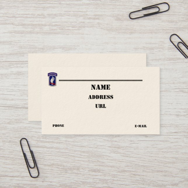 173rd airborne brigade vets patch business Card (Front/Back In Situ)