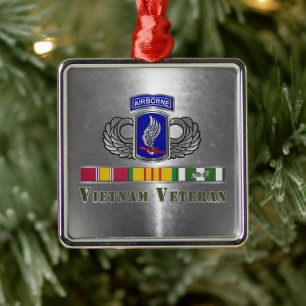 173rd Airborne Brigade Vietnam Vet Christmas Metal Ornament