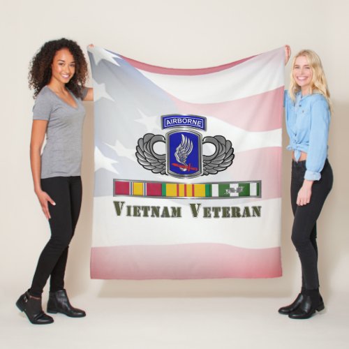 173rd Airborne Brigade Vietnam Veteran Fleece Blanket