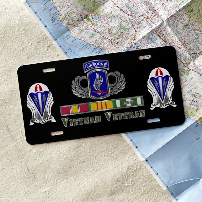 173rd Airborne Brigade Vietnam Veteran License Plate (In Situ)