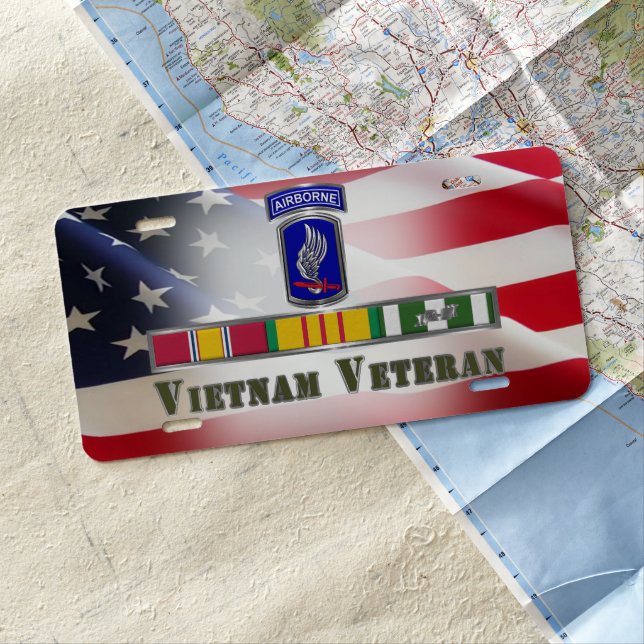 173rd Airborne Brigade Vietnam Veteran  License Plate (In Situ)