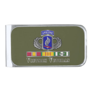 173rd Airborne Brigade Vietnam Veteran Silver Finish Money Clip