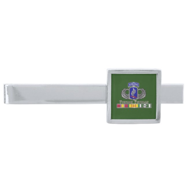 173rd Airborne Brigade Vietnam Veteran Silver Finish Tie Bar (Front)