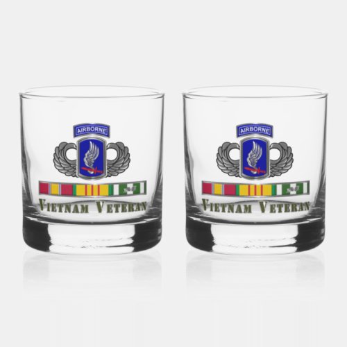 173rd Airborne Brigade Vietnam Veteran  Whiskey Glass