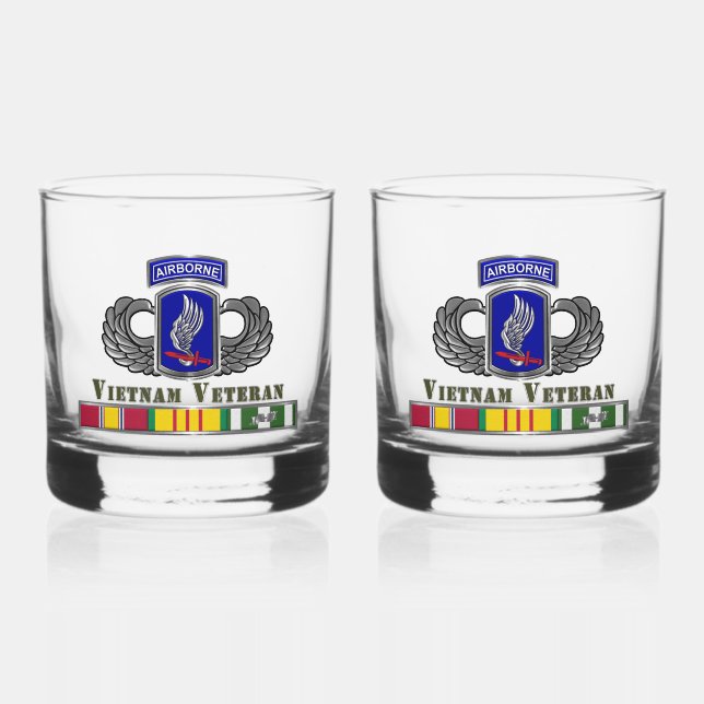 173rd Airborne Brigade Vietnam Veteran  Whiskey Glass (Front)