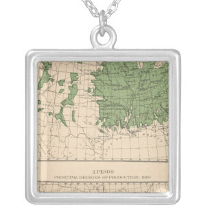 174 Apples, pears, principal regions Silver Plated Necklace