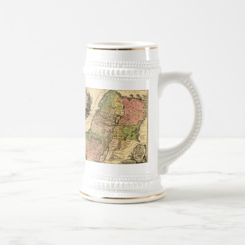 1759 _ Map Of Ancient Israel With The 12 Tribes Beer Stein