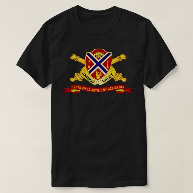 175th Field Artillery Batttalion DUI w Br Ribbon X T-Shirt (Design Front)