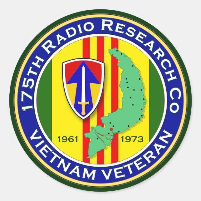 175th RRC 2 - ASA Vietnam Classic Round Sticker (Front)