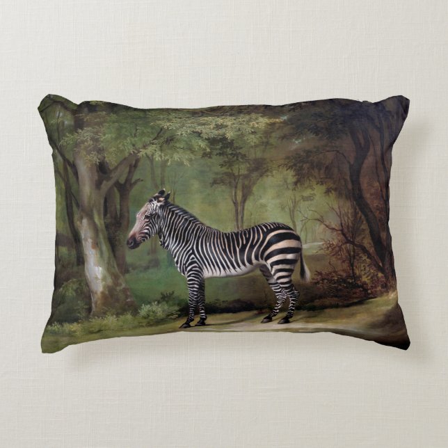 1763 antique painting of a zebra throw pillow (Front)