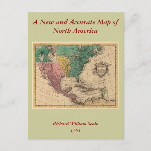1763 North America Map Postcard
