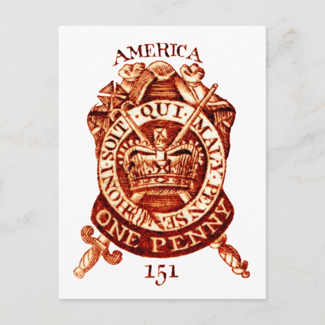 1765 American Tax Stamp Postcard (Front)