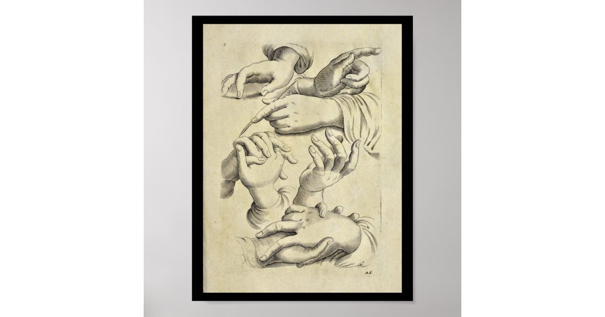 1770 Artistic Anatomy Human Hand Fingers Print | Zazzle