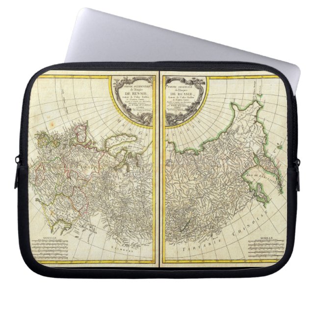 1771 Rigobert Bonne Map of Russia Laptop Sleeve (Front)