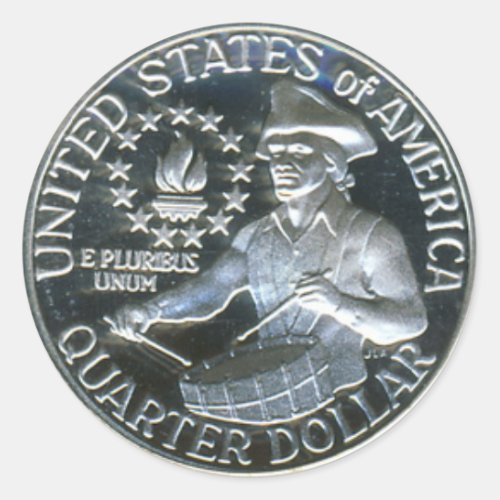 1776_1976 Bicentennial Drummer Boy Quarter Dollar Classic Round Sticker