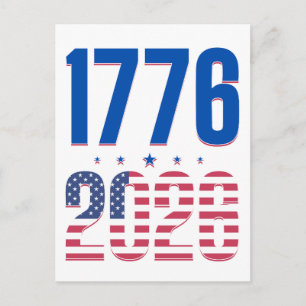 1776 2026 250 years freedom postcard