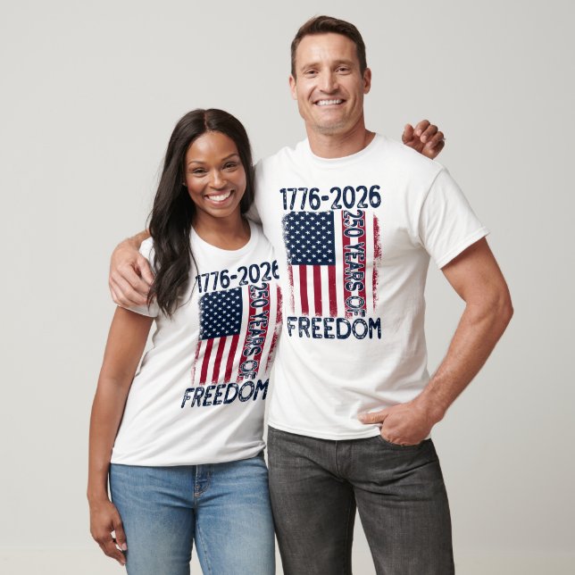 1776 2026 250 Years Of Freedom Usa Flag T-Shirt (Unisex)