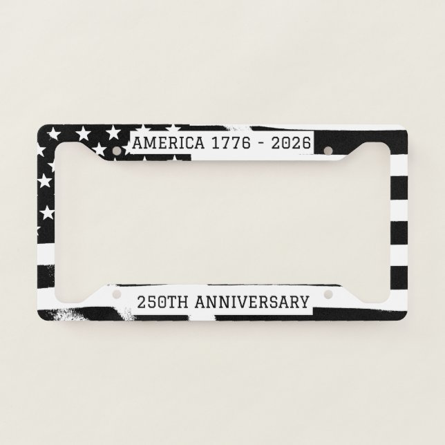 1776 - 2026 250th Anniversary with U.S. Flag License Plate Frame (Front)