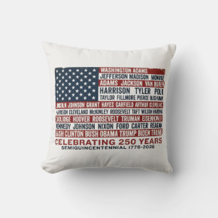 1776-2026 America 250th Anniversary Presidents Car Throw Pillow