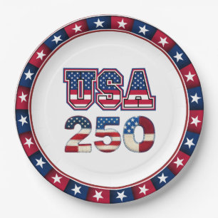 1776–2026 America Anniversary Paper Plates
