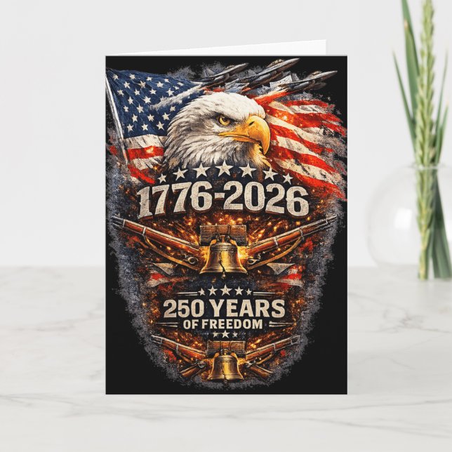 1776-2026 Eagle 250 Years Of Freedom Patriot Ameri Card (Front)