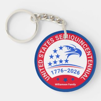 1776–2026 Eagle Emblem • Personalized Keepsake Keychain
