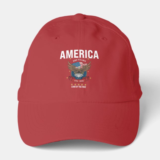 1776 2026 | Patriotic Bald Eagle & American Flag Performance Cap (Front)