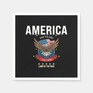 1776 2026 Patriotic Eagle Flag Semiquincenntial Napkins