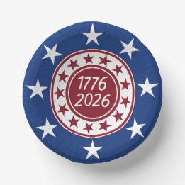 1776-2026 Patriotic Party Themed Paper Bowls