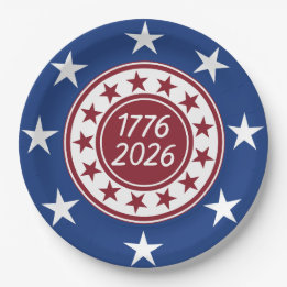 1776-2026 Patriotic Party Themed Paper Plates