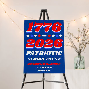 1776–2026 Patriotic School Event Foam Board