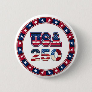 1776–2026 Patriotic USA 250th Anniversary Button
