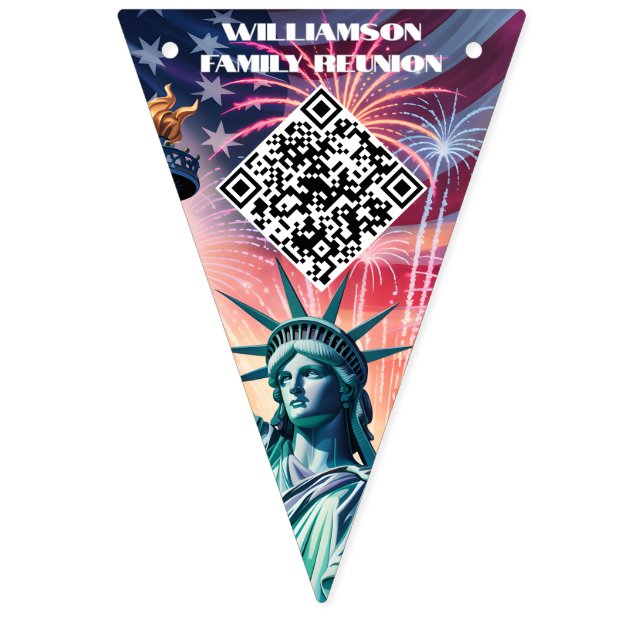 1776–2026 QR Bunting • Edit Text & Link in Minutes Bunting Flags (Ninth Flag)