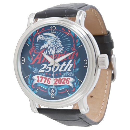 1776-2026 USA 250th Anniversary Vintage Patriotic Watch