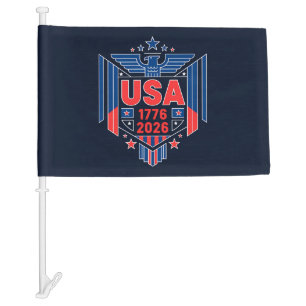 1776-2026 USA CAR FLAG