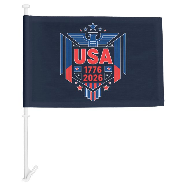 1776-2026 USA  CAR FLAG (Front)