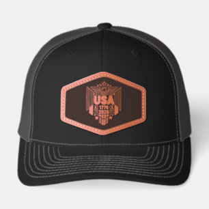 1776-2026 USA  LEATHER PATCH HAT