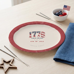 1776 4th of July Independence Day BBQ Party Patrio Paper Plates