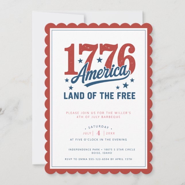 1776 4th of July Party Invitation (Front)