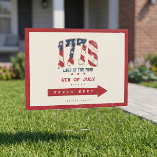 1776 4th of July Patriotic Independence Day Sign