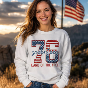1776 America Land of the Free Patriotic Vintage Sweatshirt