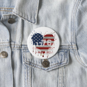 1776 American Flag Button