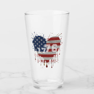 1776 American Flag Glass