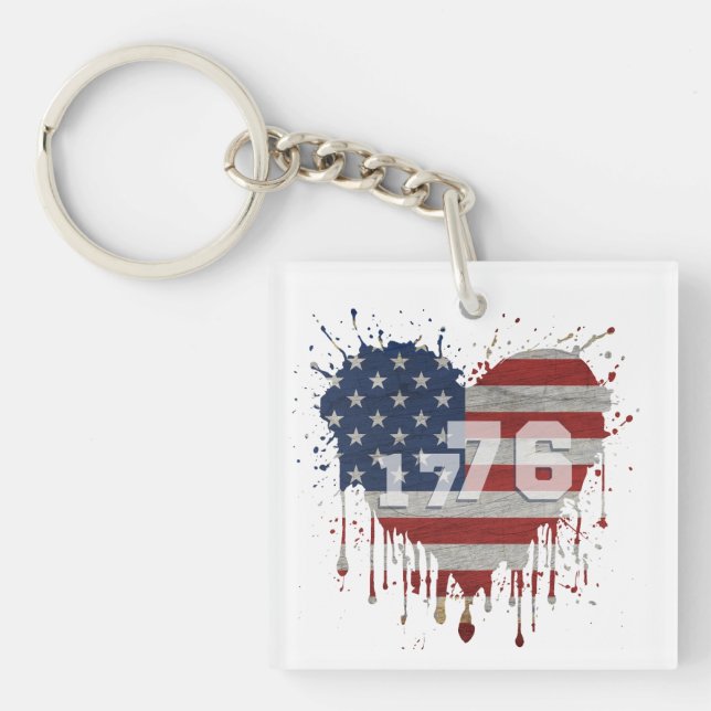 1776 American Flag Keychain (Front)