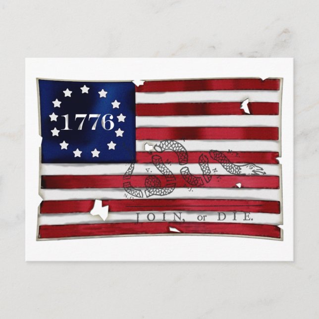 1776 American Flag Postcard (Front)
