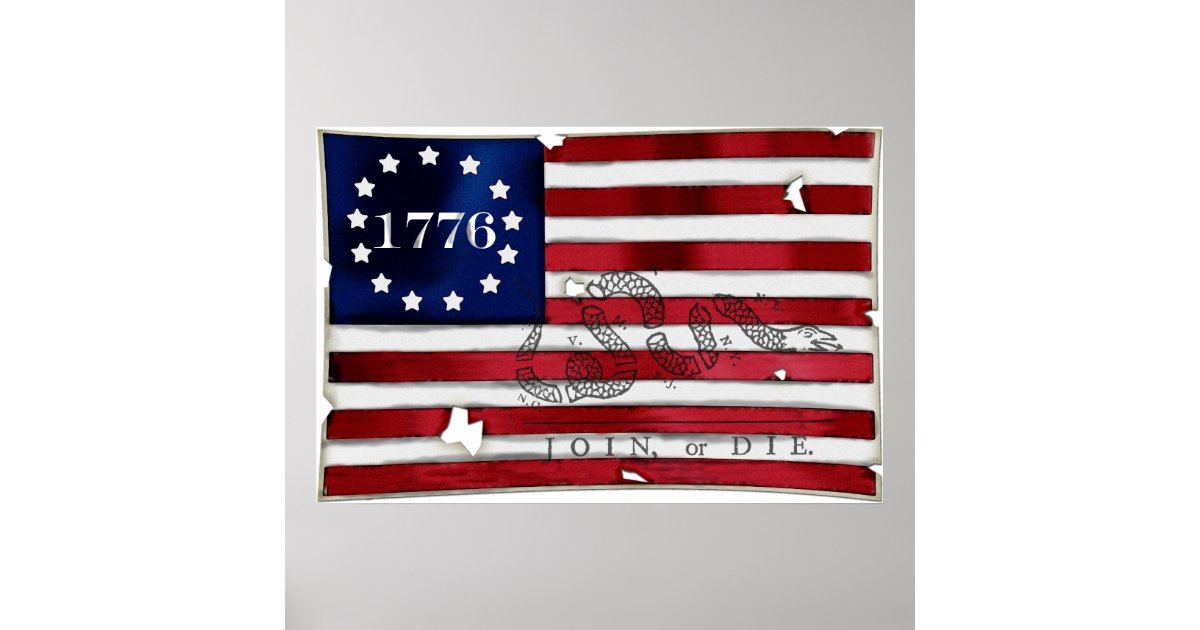 1776 American Flag Poster | Zazzle