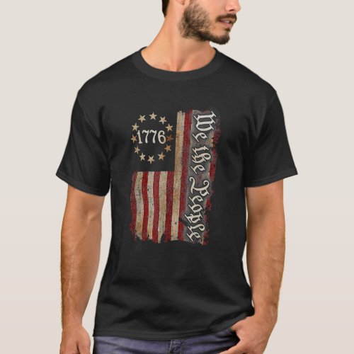 1776 American Flag We The People Usa 4th Of July V T_Shirt