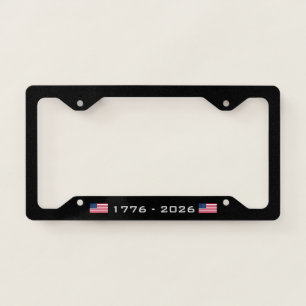 1776 anniversary US Flag black license plate frame
